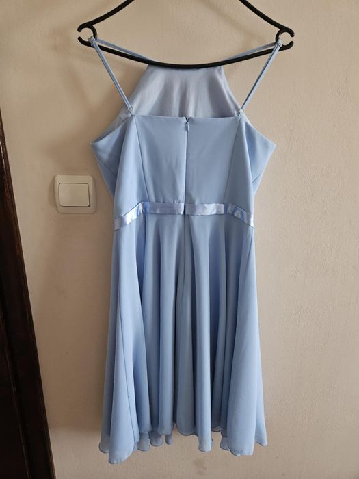 Светло синя официална рокля