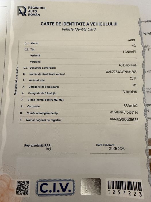 Audi A6 2.0 Tdi an 2014 euro 6 11.000 euro