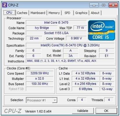Процессор Intel Core i5-3470 /LGA1155/ 3.2 GHz/ 6Mb Cache