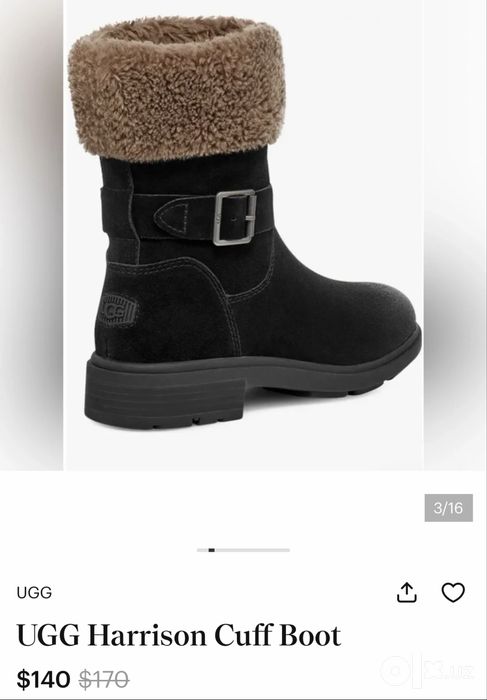 Женские водонепроницаемые, замшевые ботинки UGG.