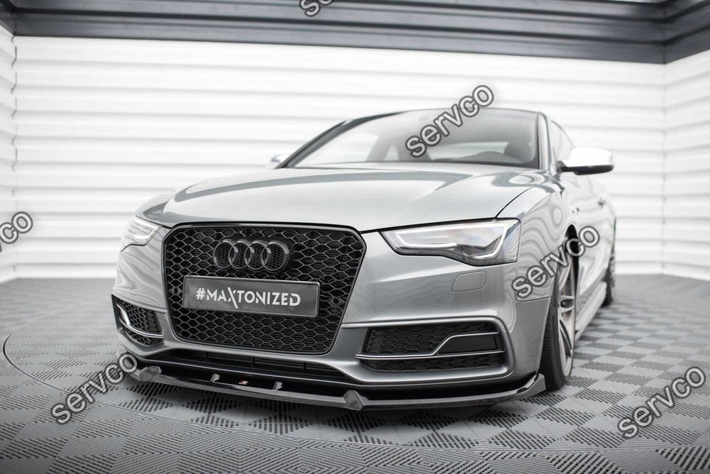Prelungire lip bara fata Audi S5 A5 SLine 8T 2011-2016 v23 - Maxton