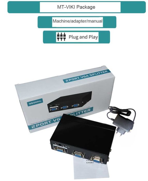 Splitter VGA cu 1 intrare și 2 ieșiri