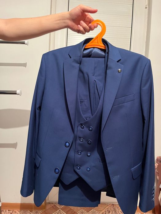 Синий костьюм шалбар тройка