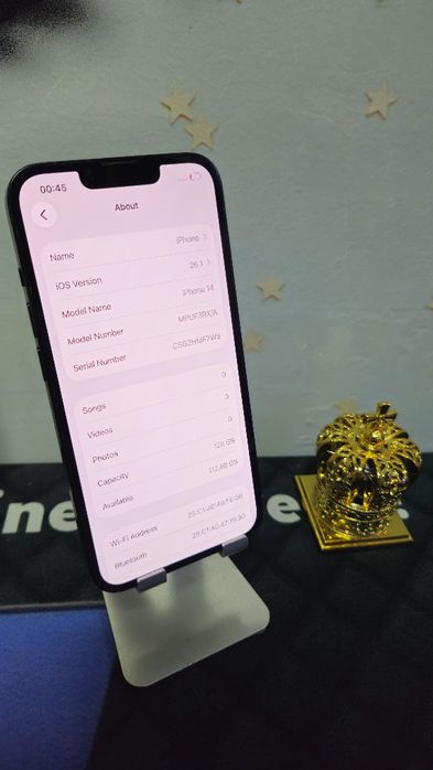 iPhone 14 128GB Baterie:100%.Preṭ fix! Ca NOU.