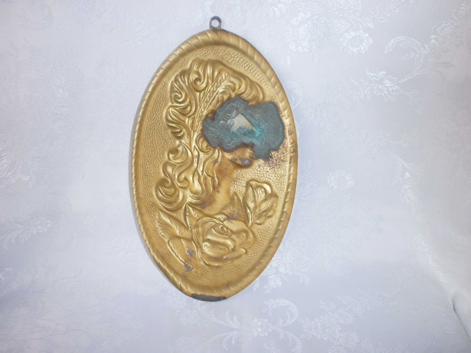 Стара  Месингова Декоративна Картина , Пано