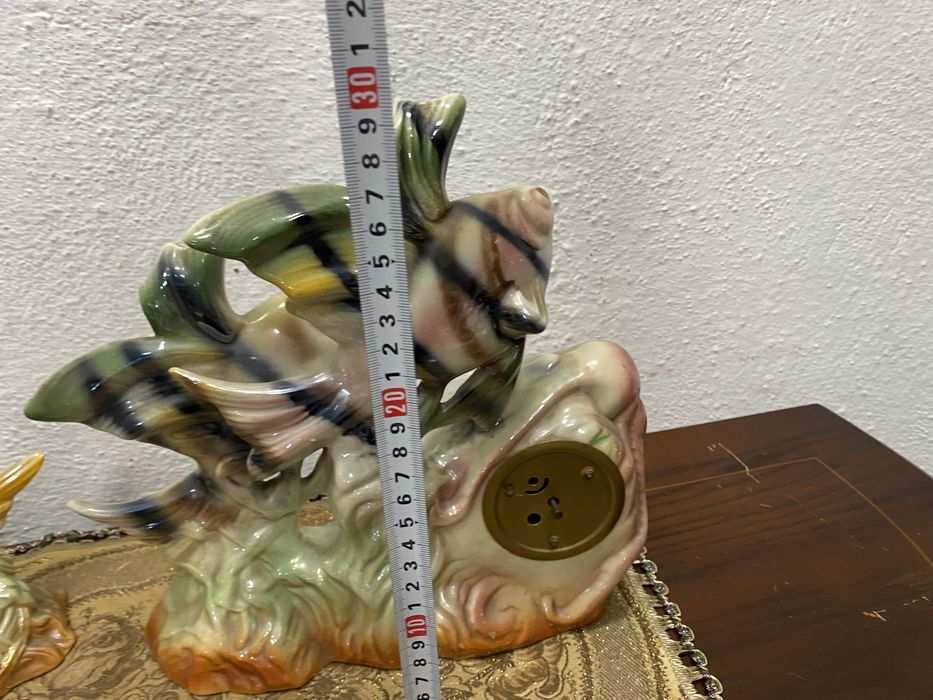 Немски порцеланов часовник - морски свят