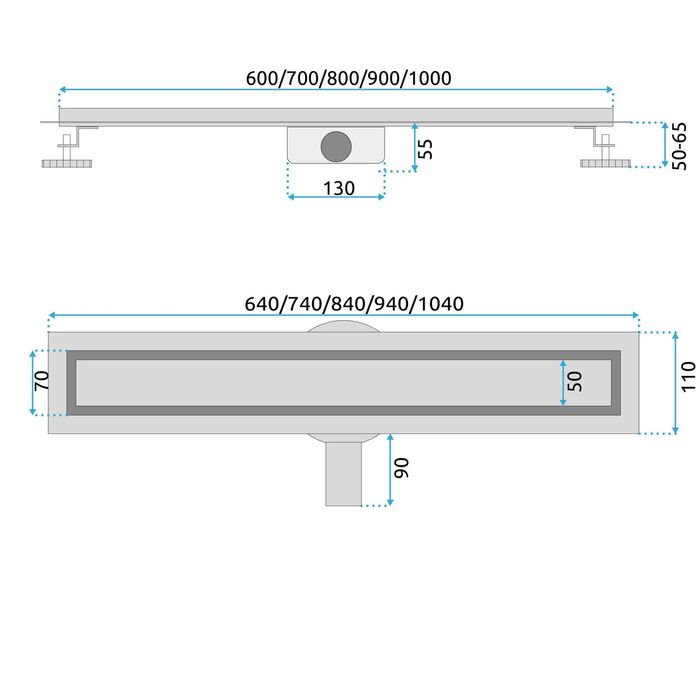 Rigola dus REA Neox pro Brushed Copper 80