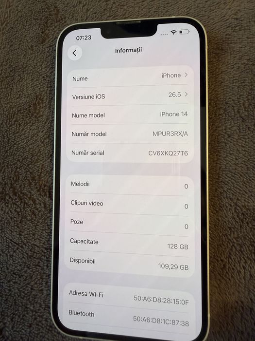 Vand iPhone14 Starlight 128gb
