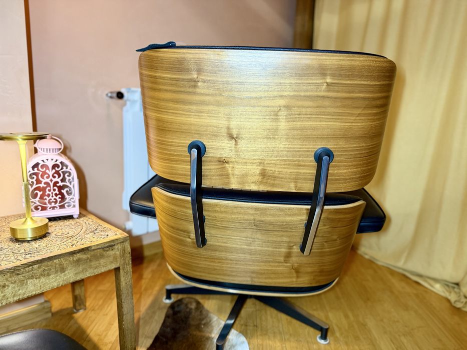 ~ Eames Louge Chair / Scaun / Fotoliu plus Otoman piele / lemn ~