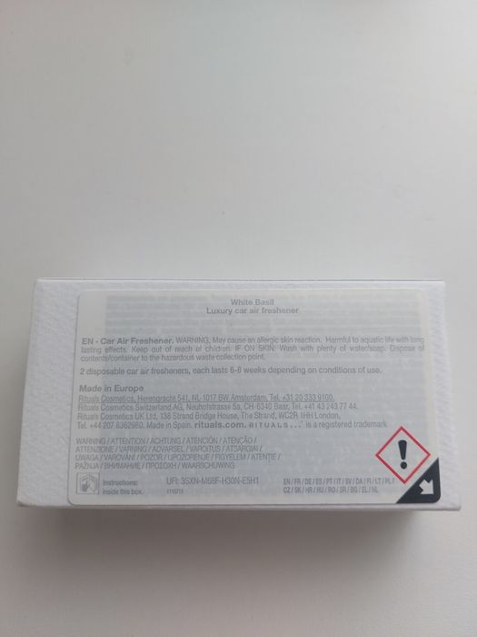 Люксовый автопарфюм White basil от брэнда Rituals