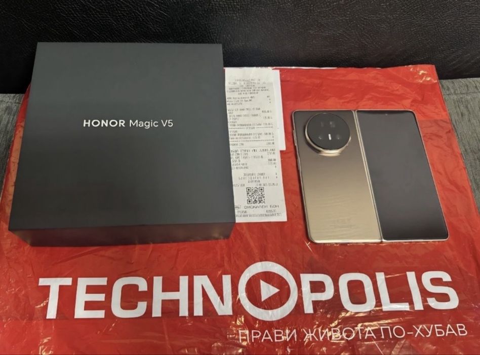 КАТО НОВ 512GB Honor Magic V5 5G Технополис Гаранция 2027 г. Gold
