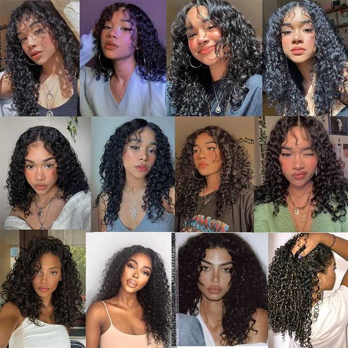 Черна афро къдрава синтетична перука