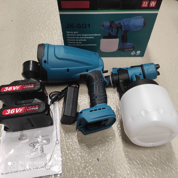 Pistol de vopsit( stropit) cu 2 acumulatori de 36 v