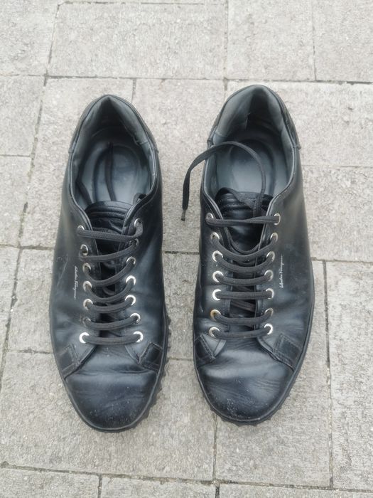 Pantofi piele negri Salvatore Ferragamo low cut Sneaker adidași