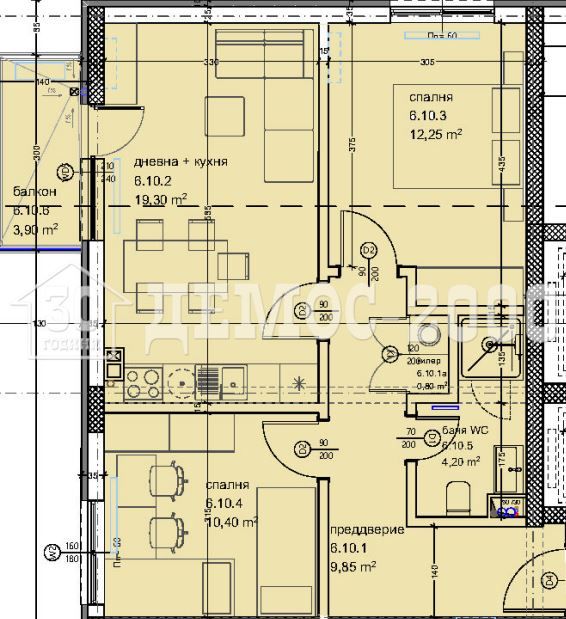 Продава се Тристаен апартамент в Варна, Кайсиева градина - 84 кв.м за 1297 €/кв.м - Снимка #2