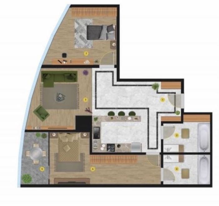 Квартира ЖК Piramit Tower 3/26/48 100 кв.м