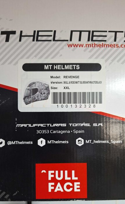 Каска MT Helmets Revenge skull  XXL 62-63
