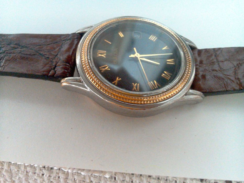 Ceas elvetian automatic BULOVA 21 rubine 37 x 43 mm fc, curea crocodil