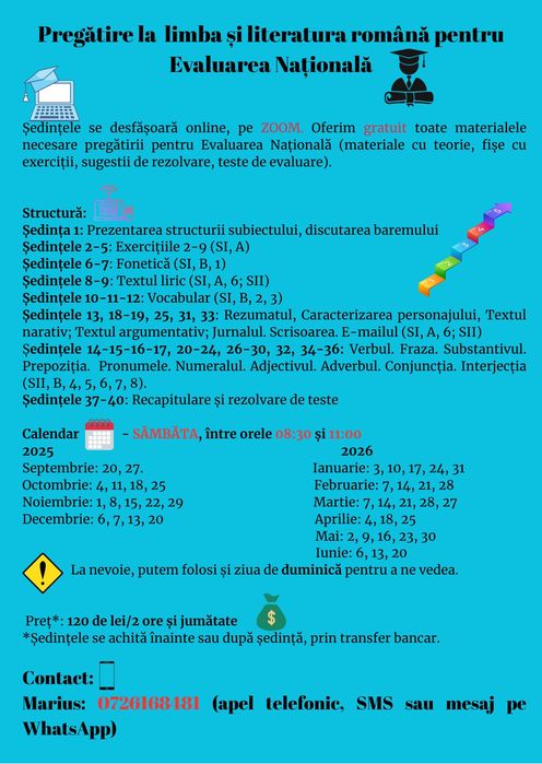 Pregătire la limba și literatura română pentru Evaluarea Națională