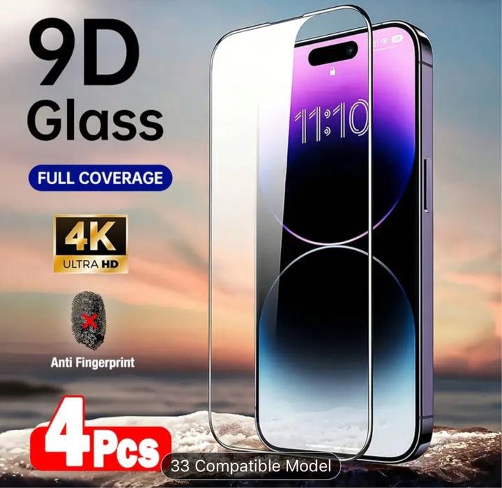 4бр. стъклен протектор Iphone 17 pro max и 17 pro