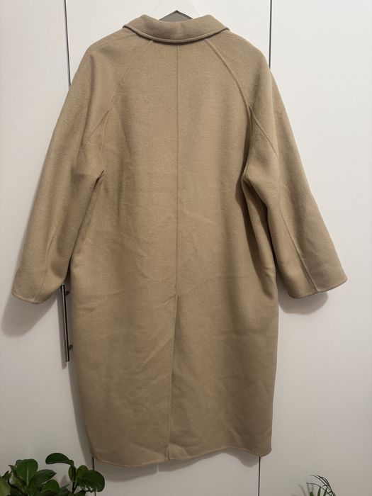 Palton lung oversize camel double faced mix de lana Zara marimea XS S
