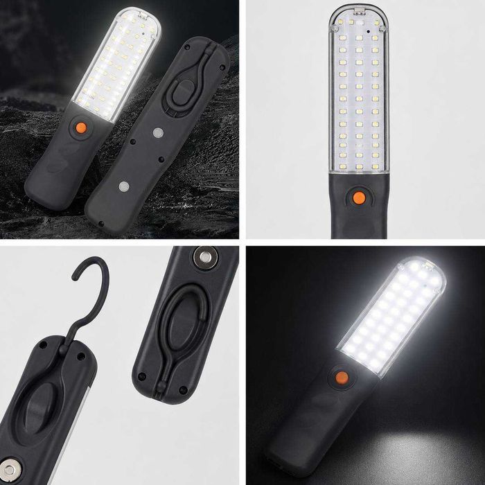 LED-фонарь оснащен яркой боковой панелью COB.