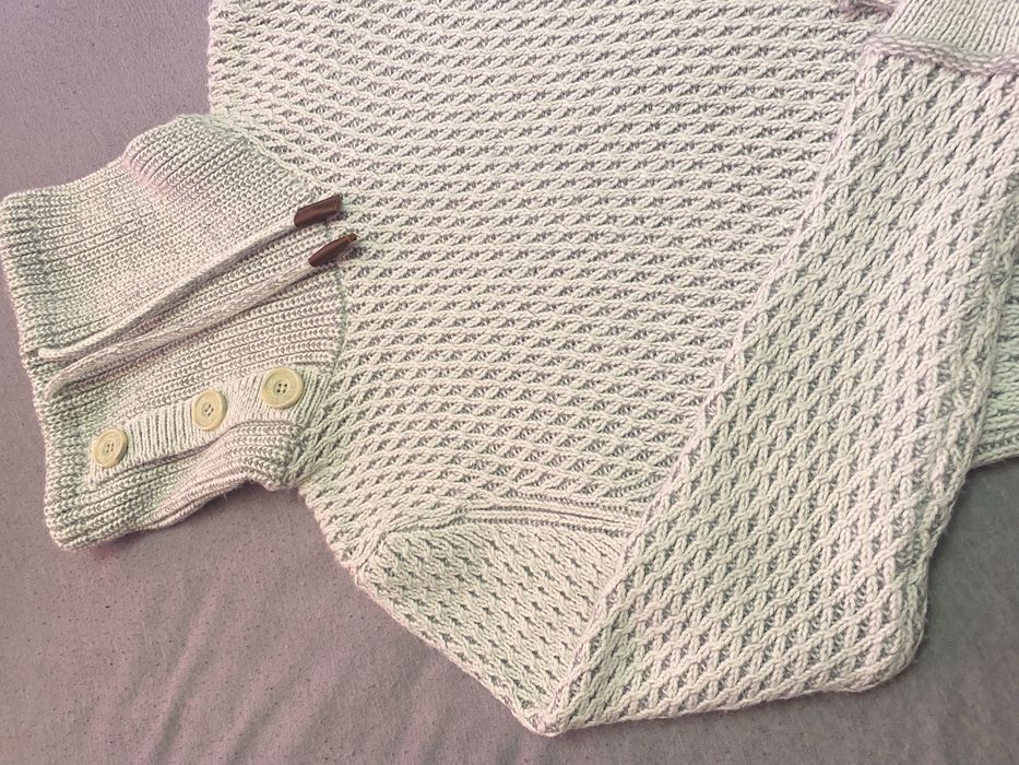 Zip up пуловер, next пуловер, бял пуловер с яка