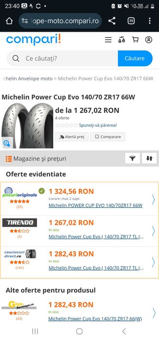 Vand anvelopa noua Michelin Power Cup Evo   140/70/17