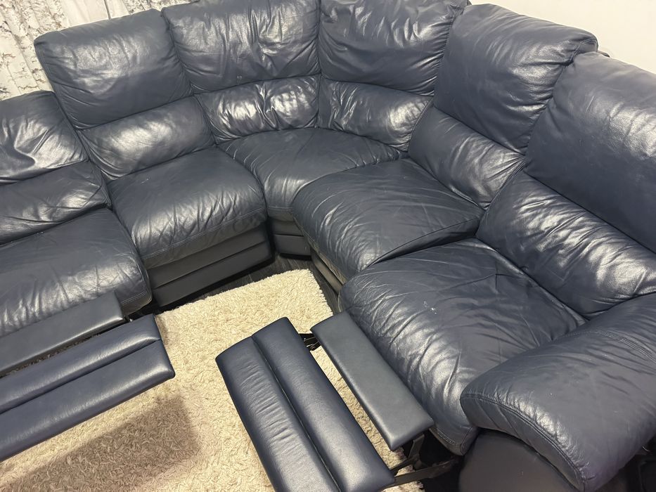 Canapea piele naturala cu recliner