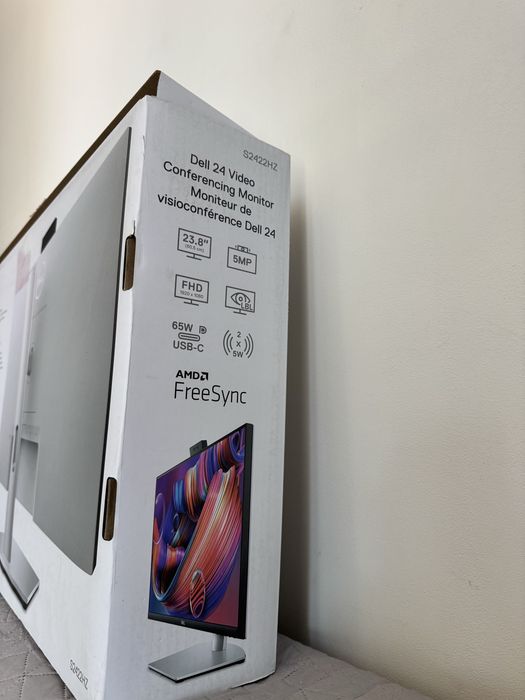 Dell S2422HZ – 24″ IPS монитор с Full HD камера, USB-C и 65W зареждане – като нов