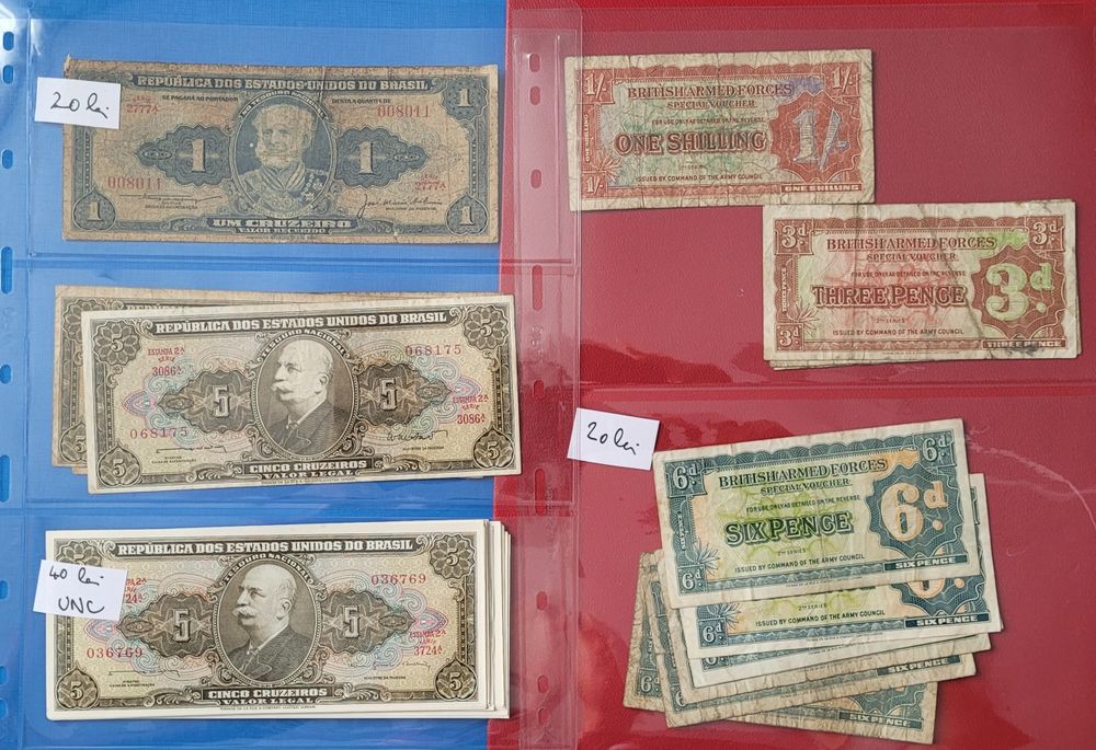 Bancnote  Columbia,Grecia,Olanda  etc bani vechi monede