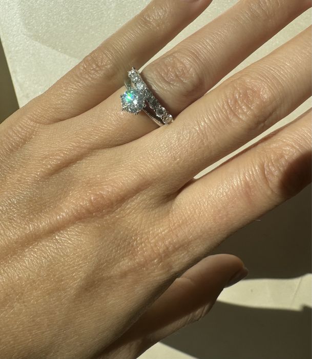 Нови Годежни пръстени с диамант (мойсанит, лаб. диамант), GRA