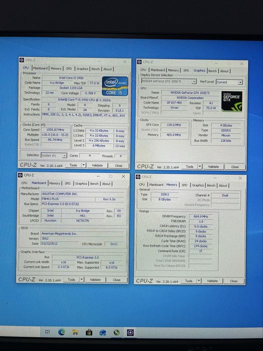 Геймърски компютър / i5 3450 / 1050Ti / 8GB Ram / SSD 256GB / HDD 1TB
