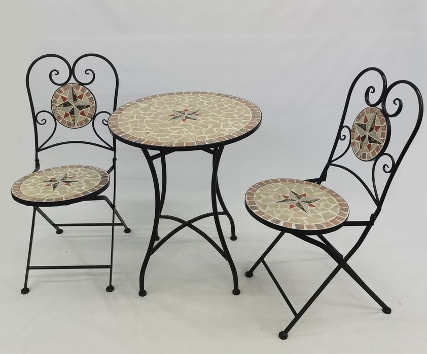 Produse noi !Set masa si 2 scaune terasa metal si mozaic