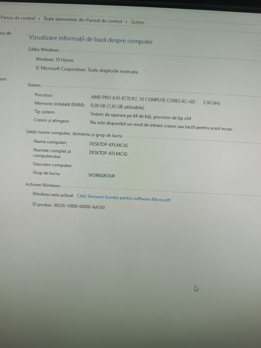 PC HP AMD A10 8GB RAM SSD 120GB + HDD 300 GB Windows 10