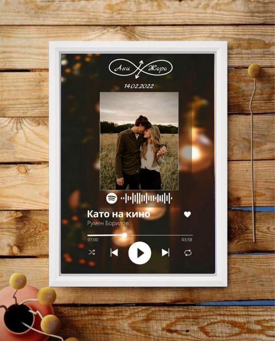 ПОДАРЪК за Свети Валентин - рамка със снимка и ПЕСЕН