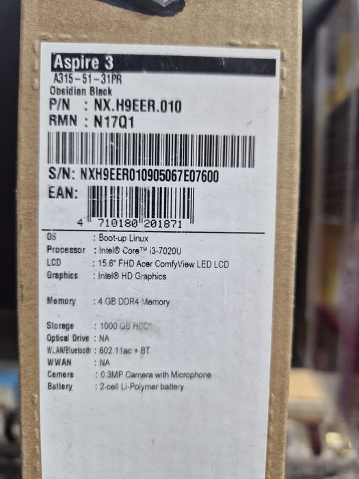 Ноутбук Aser core i3