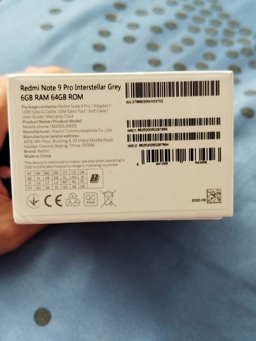 Telefon mobil Xiaomi Redmi Note 9 Pro, Dual SIM, 64GB, 6GB RAM, 4G, Interstellar Grey