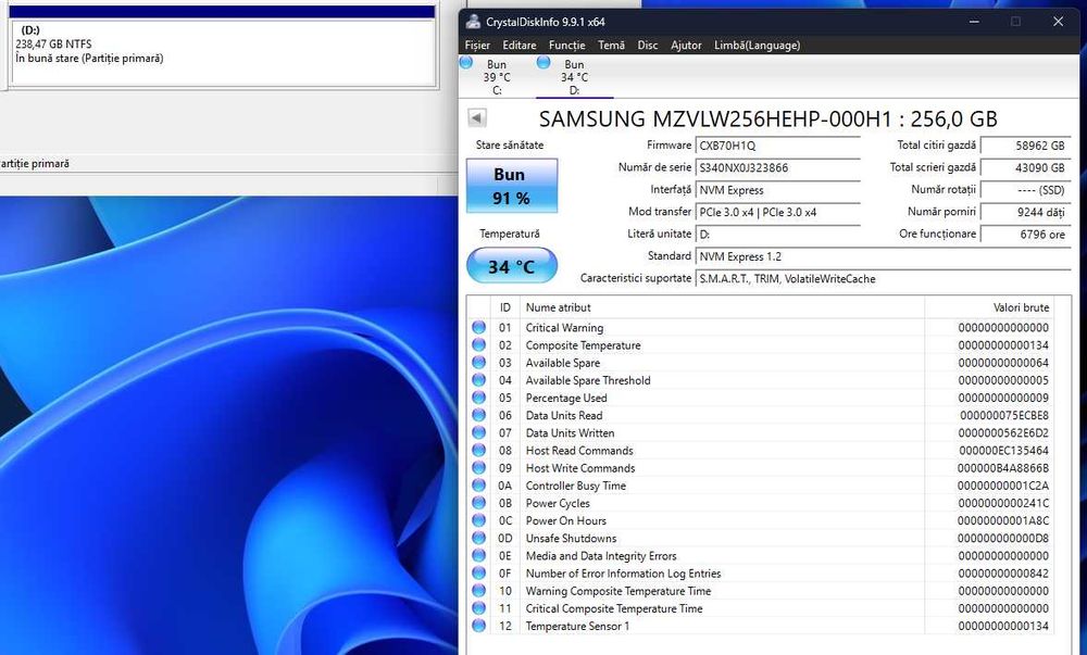 Pachet 5 SSD-uri NVMe: 2x M.2 2230 (256GB, 512GB) și 3x M.2 2280 (256GB) Samsung/WD/hynix