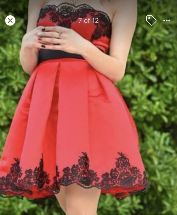 Къса бална червена рокля