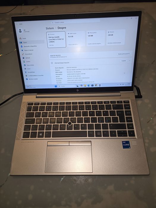 HP 840 G8, i5-1135G7, ram 16gb, ssd 256gb