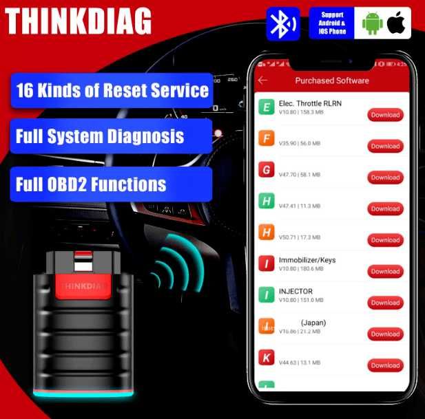 Оригинален THINKDIAG пълен софтуер за 12м. Thinkcar Автодиагностика
