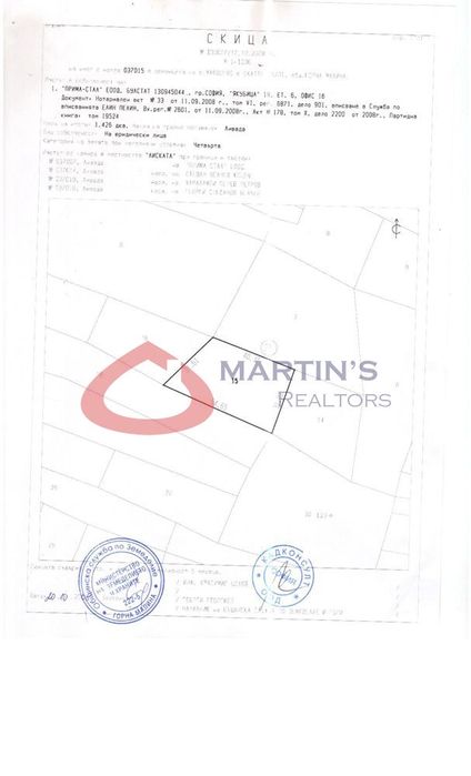 Парцел в София, област-с.Горна Малина площ 32500 цена 240000