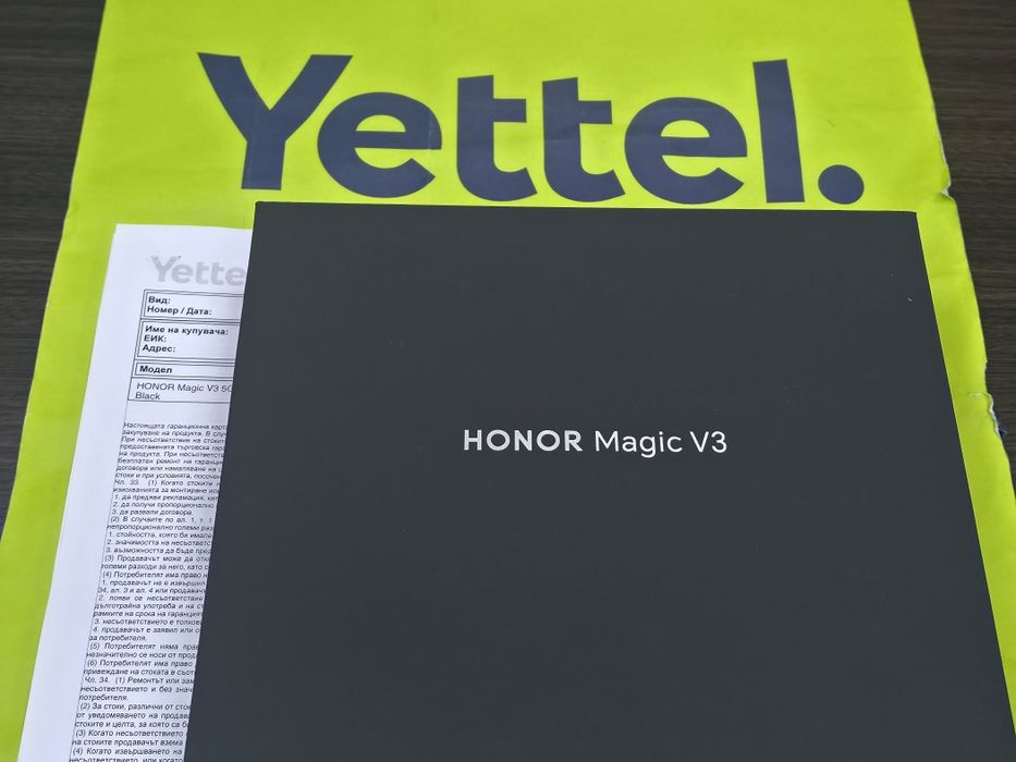 КАТО НОВ 512GB Honor Magic V3 Yettel Гаранция 2027г. Black | Черен