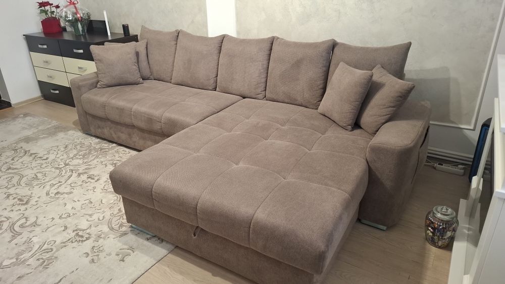 Coltar living extensibila cu lada depozitare