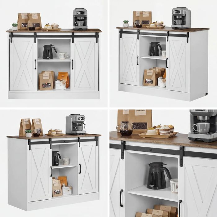 Кухненски Шкаф и Бюфет с Плъзгащи Врати в Рустикален Стил