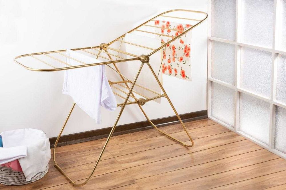Сушилка для белья напольная складная Золотая белая чёрная sushilka