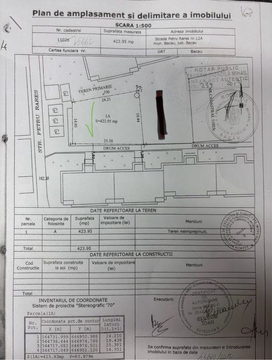 Teren ultracentral. Catedrala catolica.accept schimb cu auto
