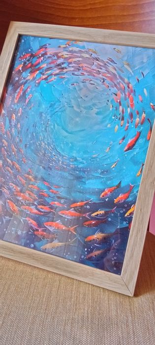 Изкуство с Весела Котка на Платно -Ретро Постер 30см./40 см.