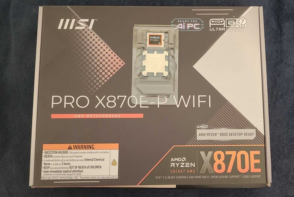 Kit Gaming AMD Ryzen 9 9950X3D +MSI PRO X870E-P WIFI , Nou